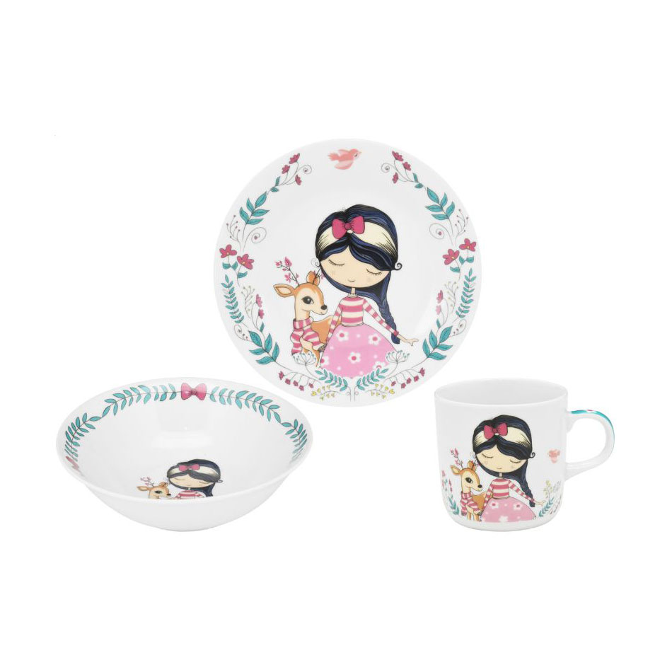 Дитячий набір посуду Limited Edition Fairy (чашка, 230 мл + тарілка обідня, 18 см + тарілка супова, 15 см) (C679)