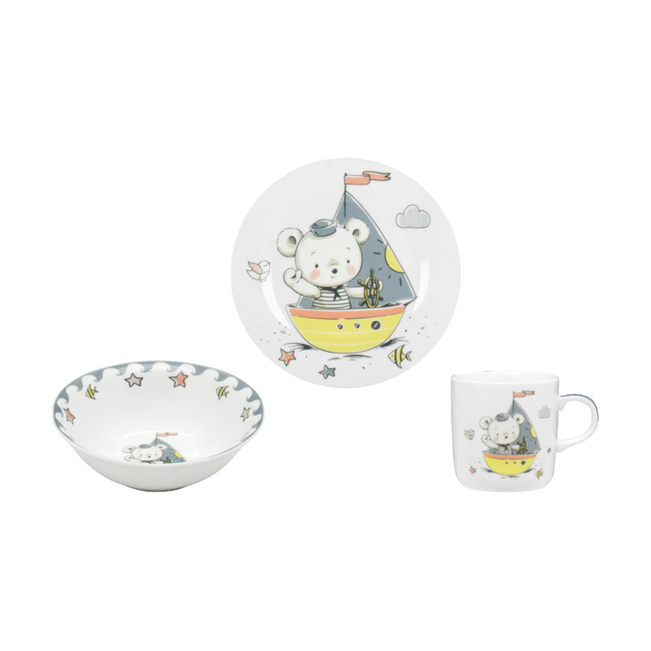 Дитячий набір посуду Limited Edition Little Sailor, 3 предмета (C805)