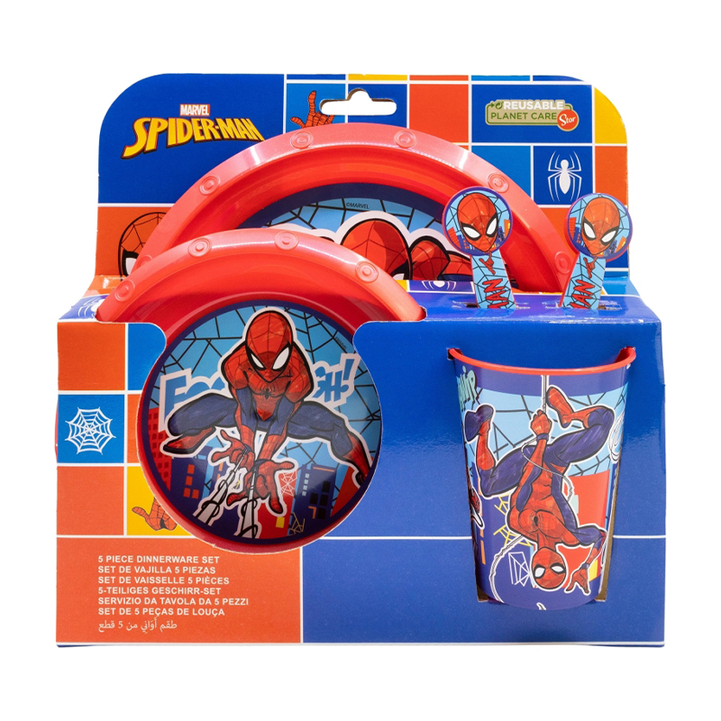 Дитячий набір посуду Stor Spiderman від 3 років, 5 предметів (83515)